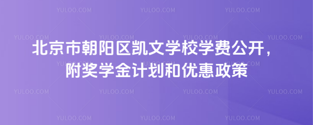 北京市朝陽區凱文學校學費公開,附獎學金計劃和優惠政策
